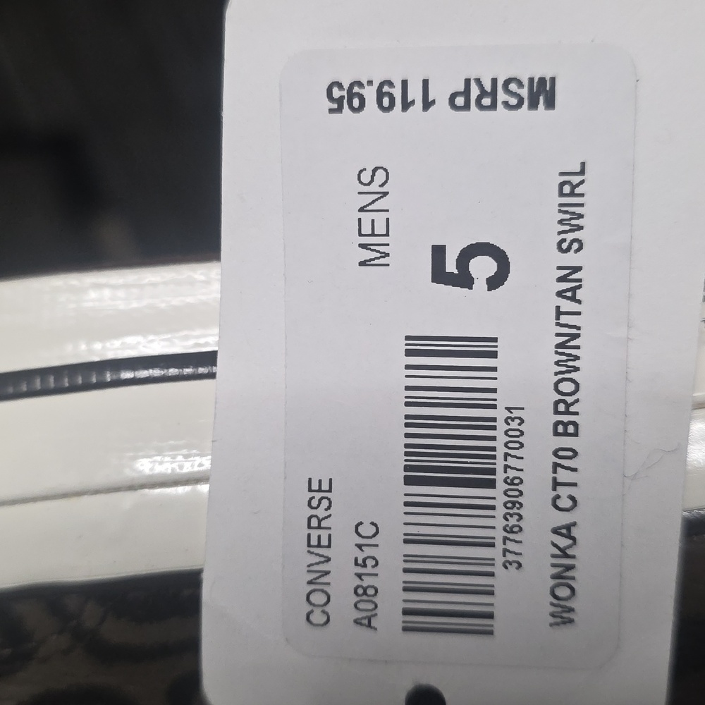New Chuck Taylor All Star Converse "Chocolate Swirls" Hi-Top Shoes, Willy Wonka - Picture 11 of 12